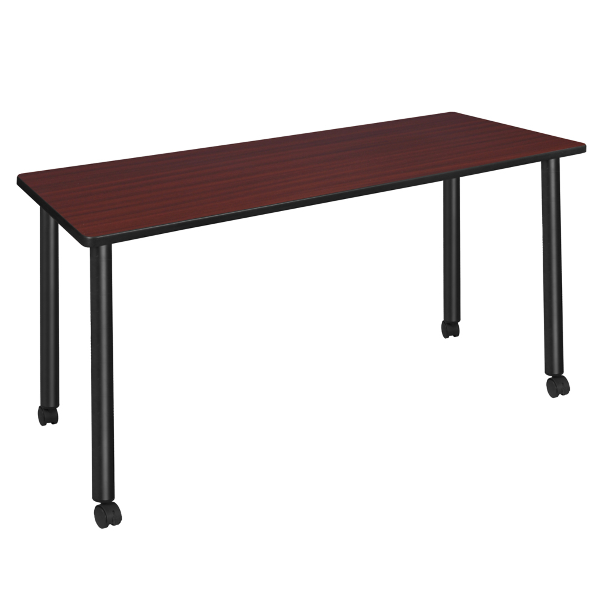 Regency Kee Mobile Training Seminar Table — 60in. x 24in., Mahogany/Grey Top, Black Legs, Locking Casters, Model# MTC6024MHBK
